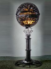 Steampunk Art floor lamp: Decorative piece of art made for sponsor Hypertherm.